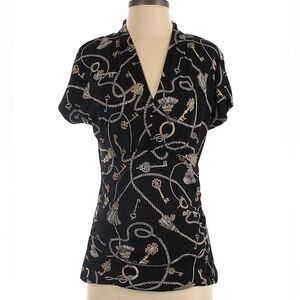 White House Black Market Tassels and Keys Fitted Top Size Medium